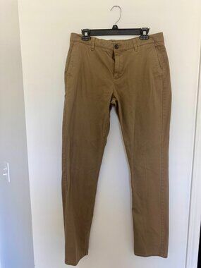 Hawker Rye Men's Chino Pants 33x34 Khaki Flat Front Casual Pants